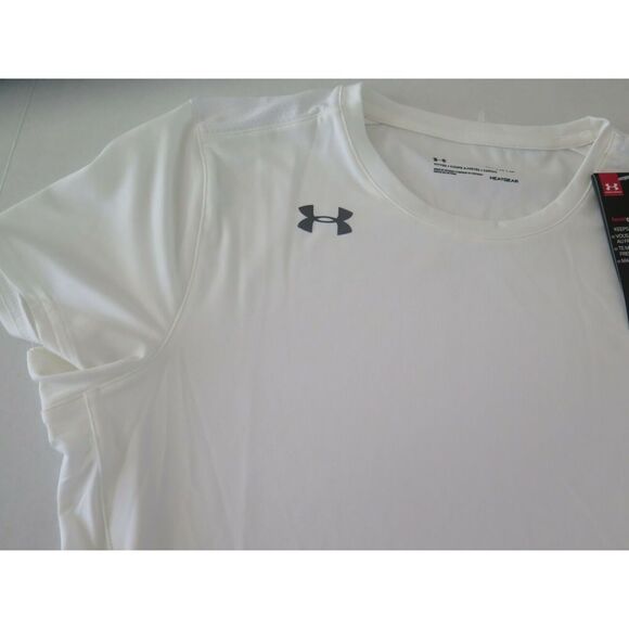 Under Armour 1305168 Heatgear Womens Sz M White Team Endless Power Soccer Jersey - Picture 2 of 5